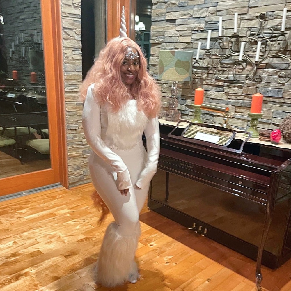 Unicorn Costume Cosplay Halloween White jumpsuit Pony Princess